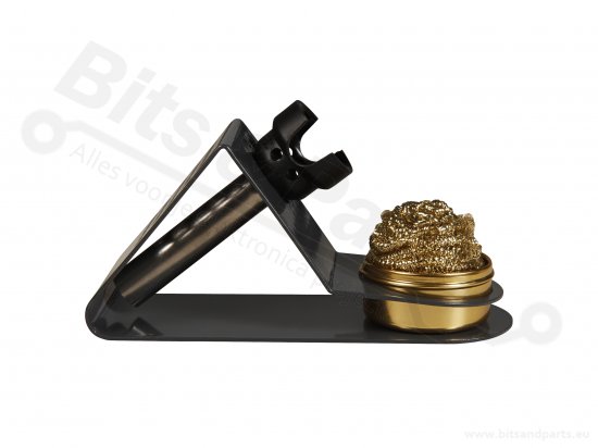 Soldering iron stand with soldering iron cleaner (gold shavings)